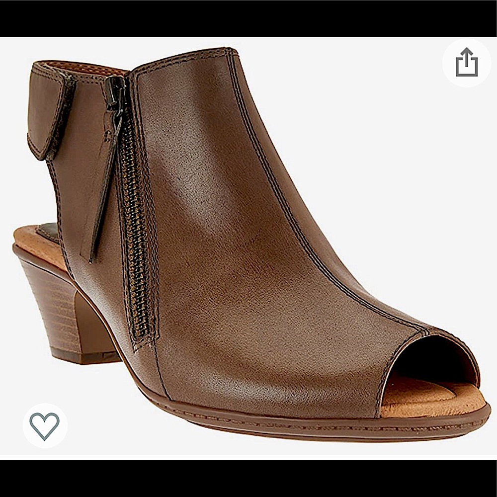 Earth Kristy leather peep toe sandals in bark sz8